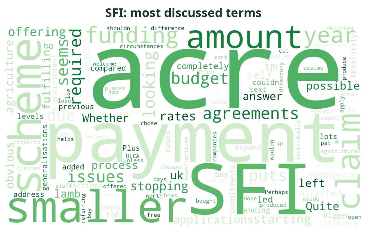 Word cloud of the most discussed SFI terms this week